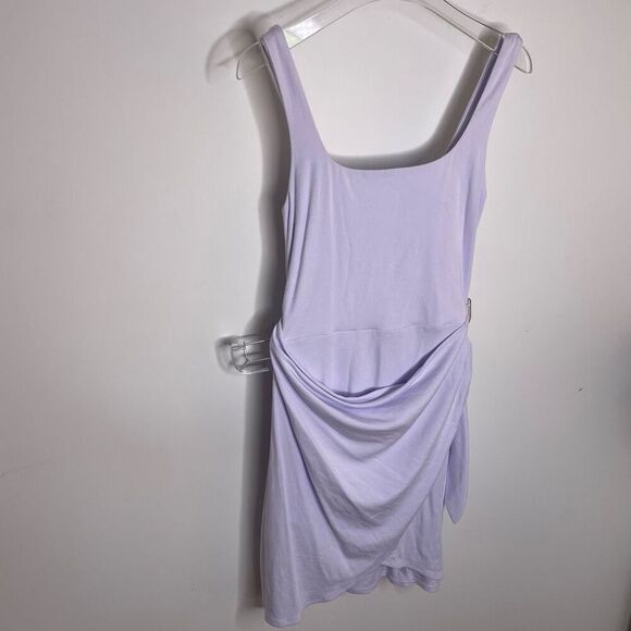 Wilfred Aritzia Saturn Mini Dress Women's XS Lavender Purple Wrap Asymmetrical - Picture 4 of 9